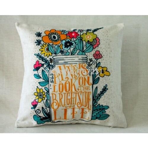 Vintage Linen Pillow Cushion Cover Throw decorative cushion covers 45cm*45cm English Words Pillow Case
