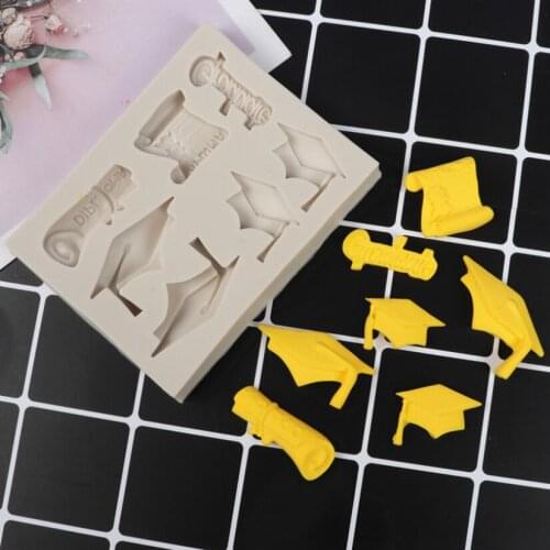 Graduation Hat Thesis Silicone Sugarcraft Mold Fondant Cake Decorating Tools Candy Clay Cupcake Chocolate Baking Mold