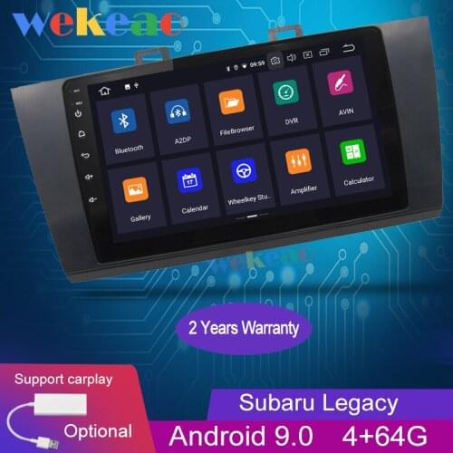 Wekeao Touch Screen 9'' 1 Din Android 9.0 Car Radio Automotivo Car Dvd Player For Subaru Legacy Auto GPS Navigation 4G 2015-2018