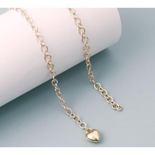 Xinyao CCB Plastic Beads Gold Color 100 Pcs Love Heart Necklace Bracelet Beads Pendant Jewelry Making DIY Material Loose Spacer