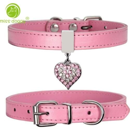 Bling Pendent Dog Collars Pet Crystal Diamond Pet Collar Size XS S M Collars Leashes Necklace Dog Accessories Pet Supplies