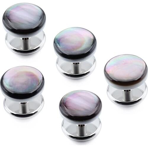 Fashion Gentlemens Tuxedo Shirts Studs for Men Nature Stone 5 pcs/Set Cuff Button Studs for Clothing Fashion Accessories