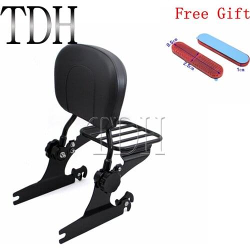 Motorcycle Gloss Black Detachable Backrest Sissy Bar Luggage Rack For Harley Softail Models 2000-Later