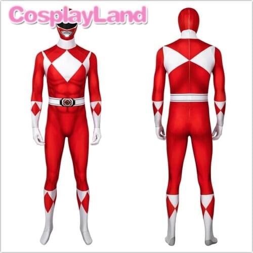 Zyuranger Red Ranger Cosplay Outfit Halloween Superhero Costumes Prince Geki Zentai Jumpsuit with Mask