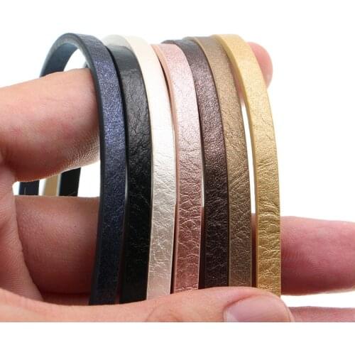 1Meter x 5mm Punk Gothic Leather Cord Stripe Leather Rope Jewelry Findings Accessories Jewelry Making For Bracelet ChokerDiy