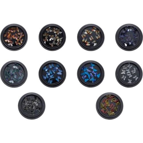 Q1QD 10Pcs 3D Butterfly Resin Crystal Nail Art Stickers Charms Jewelry DIY Manicure