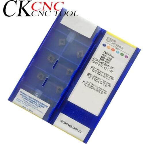 10pcs CCGT060202 SF YNG151 DCMT11T302 YNG151 carbide inserts tools blade High cost performance