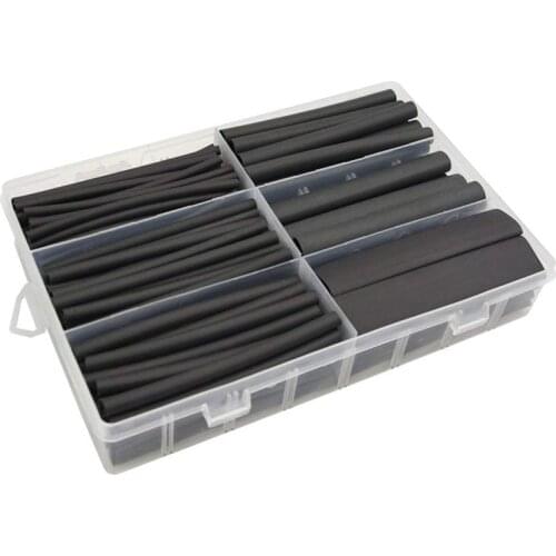 130 pcs 3: 1 Dual Wall Adhesive Heat Shrink Tubing kit, 6 Sizes(DIA): 1/2, 3/8, 1/4, 3/16, 1/8, 3/32, Best Cable Sleeve Tube