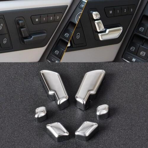 Car Chrome Door Seat Adjust Button Switch Cover Trim Fit for Mercedes Benz E GLCLS Class Benz W212 W218 X166