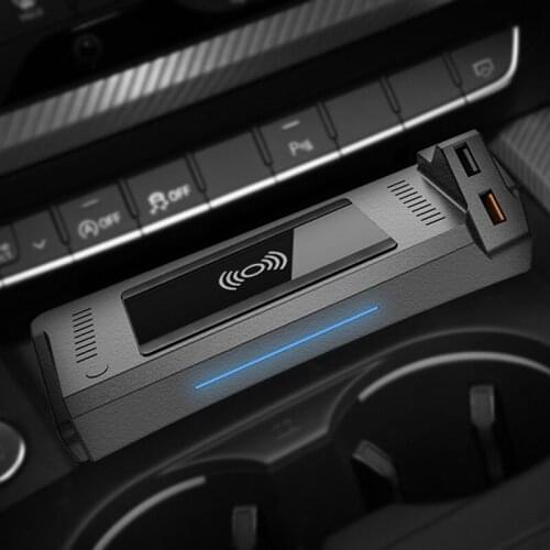 15W car QI wireless charger fast phone charger charging plate charging holder for Audi A4 B9 A5 2017 2018 2019 2020 2021