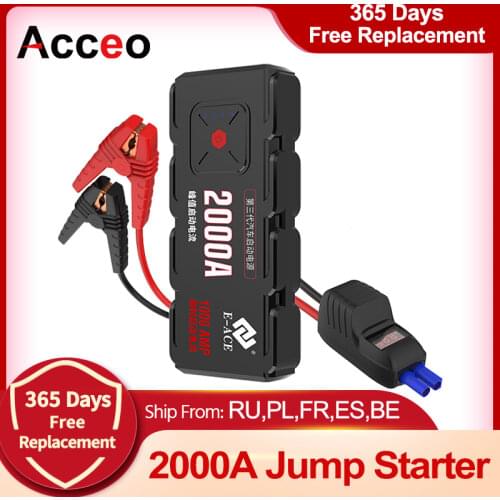 E-ACE M01 Car Jump Starter 800A Car Portable Battery Power Bank 12V Booster Battery Starting Device Booster With USB