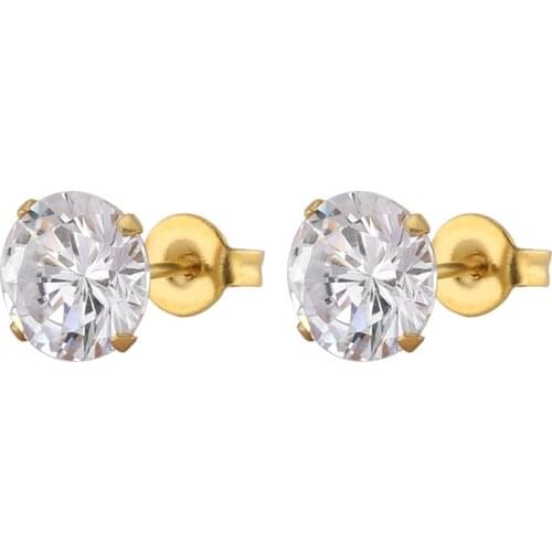 BAECYT 1Pair AAA CZ Shiny Wedding Stud Earrings For Women Men White Crystal Jewelry Accessories Earing