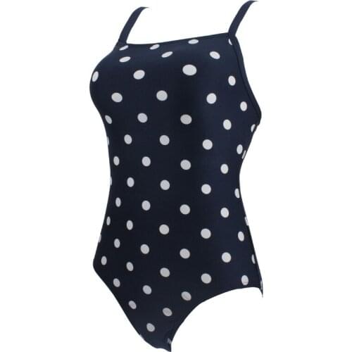 Large size white polka dot retro swimsuit European and American triangle one-piece swimsuit women halter shoulders