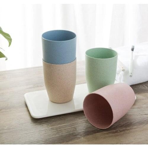 Household Couple Toothbrush Cups Wheat Straw Mouthwash Storage Organizer Travel Portable Brushing Mug Home Bathroom Tools