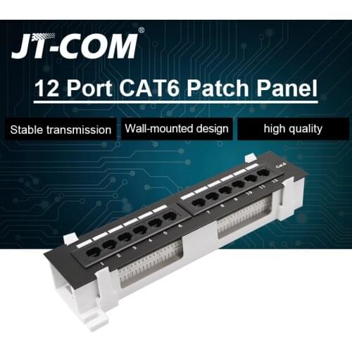 CAT6 12 Port RJ45 Patch Panel UTP LAN Network Adapter Cable Connector RJ45 Networking Wall Mount Rack