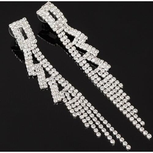 YFJEWE Long Crystal Earrings Fashion Jewelry Statement Earrings For Women 2018 Brincos Wholesale Gift E513