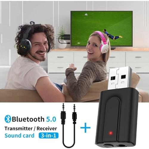 For AUX Bluetooth TV PC USB Transmitter Receiver Wireless Audio Music Adapter Dongle for Speaker phone Car audio model