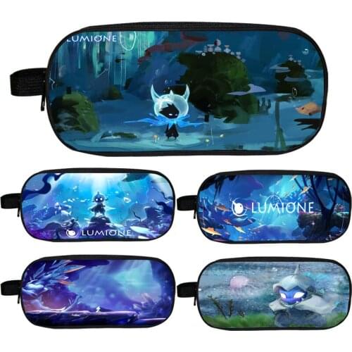 Double Layer Kids Game Lumione Pencil Case Boys Girls Cartoon Anime Pencil Box Student Stationery Storage Bag Children Pen Bags