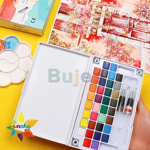 Giorgione Powder watercolor paint set 12/18/24/36 color Transparent Watercolor solid painting pigment Student art supplies