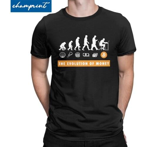 Amazing Evolution Of Money Bitcoin Crypto Cryptocurrency Btc T-Shirt Men Womens Crewneck T Shirt Blockchain Tees Classic Tops