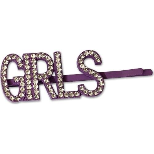Hot-selling Letter GIRLS Hair Pins Crystal Alloy Wedding Hair Accessories Custom Hair Clip with Words