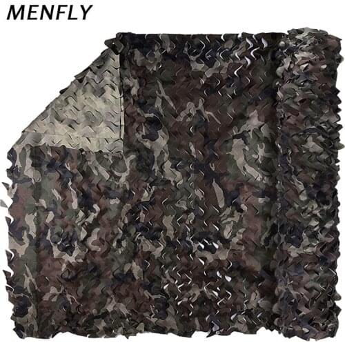 MENFLY Dark Jungle Camouflage Net 3M Polyester Mesh Wall SUN-SHELTER Fence Shade Network Camping Awning Garnished Netting
