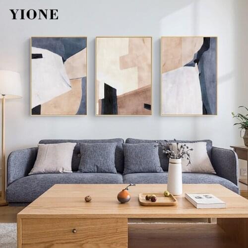Blue Pink Irregular Color Block Canvas Paintings Nordic Abstract Art Posters and Prints Wall Pictures for Living Room Bedroom