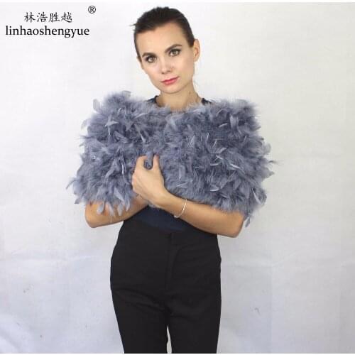 Linhaoshengyue Real Ostrich hair women shawl pashmina fashion warm freeshipping