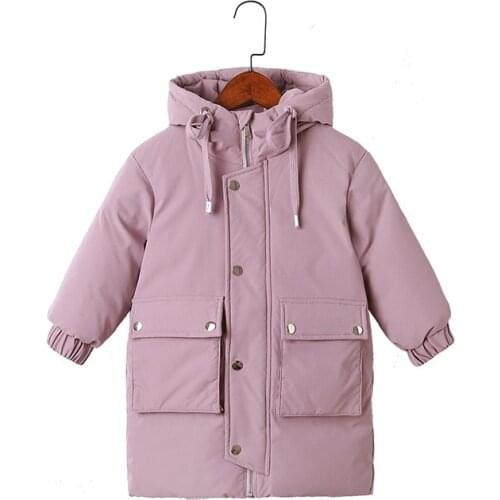 LISUNNY Child Down Jacket Winter Girls Boys White Duck Down Coats Hooded Outdoor Thicken Warm Long Snow Wear Jacket