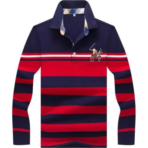 Autumn winter new men polo high quality striped polo shirt fashion casual long sleeves polo shirt brand clothing men top polos