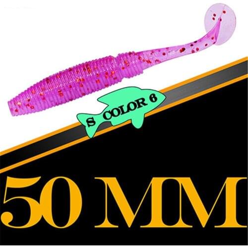 15pcs/lot T Tail Soft Bait Worm 50mm 1g Wobber Jigging Silicone Baits Leurre Souple Shad Iscas Bass Soft Fish Smell Soft Baits