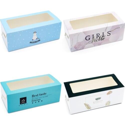100set New drawer type towel roll cake swiss roll packaging box Western point baking packaging box manual soap box