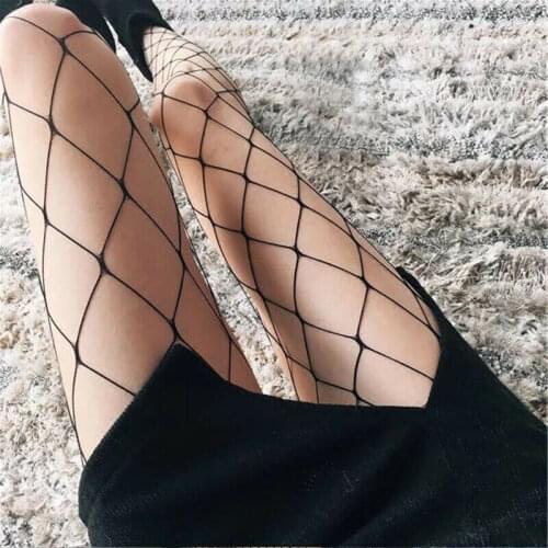 2019 New Womens Black Mesh Fishnet Net Pattern Pantyhose Tights Stockings Big Mesh Hollow Out Tights