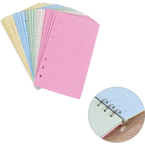 New 50 Sheets Kawaii A6 Loose Leaf Notebook Refill Spiral Binder Index Paper Inner Pages Colorful Daily Planner Mix Color Agenda
