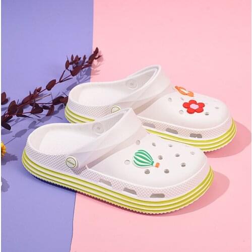 New Style Hole Thick Bottom Slippers Women Outer Wear Korean Style Baotou Summer Women Outdoors Slippers Beach
