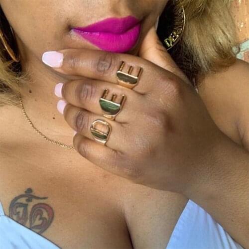 Engagement Gifts Minimalism A-Z Initial Rings For Women Jewelry Stainless Steel Statement Alphabet Letter Ring Bague Femme 2020