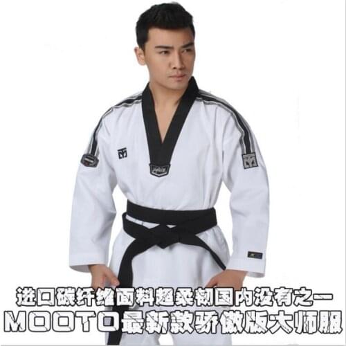Mooto Master Taekwondo Dobok Trainers Wear Adult White Long Sleeved master uniforms taekwondo teacher uniforms