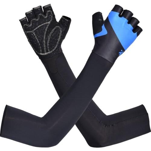 Summer Men Women Cycling Gloves Half Finger with Arm Sleeves Warmers Anti-slip Breathable Road Mountain Bike MTB Gloves
