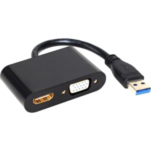 USB 3.0 to HDMI-compatible VGA USB HD 1080P port cable converter suitable for PC laptop Windows 7/8/10 OS HD projector