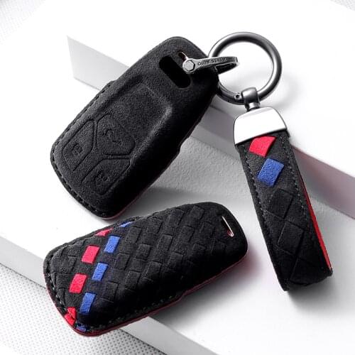 Weave style Turn Fur Car Remote key case key Cover For Audi A6 A5 Q7 S4 S5 A4 B9 Q7 A4L 4m TT TTS RS 8S 2016 2017 2018