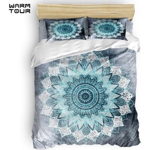 WARMTOUR Duvet Cover BOHOCHIC MANDALA IN BLUE Duvet Cover 4 Piece Bedding Set For Beds DHL Shipping Method