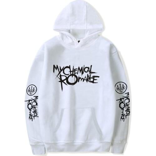 Men Women Casual Hoodie Rock My Chemical Romance Hoodies Students Sweatshirt Funny Hoodie Anime Printed White Simple pullover