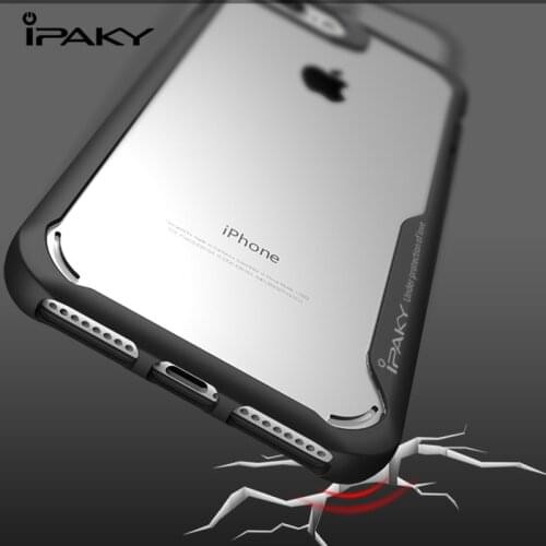 IPAKY Heavy Duty Shockproof Cover Csse For Iphone 7 8 Plus Luxury Transparent Silicone Armor Phone Cases For Iphone X XS Max XR