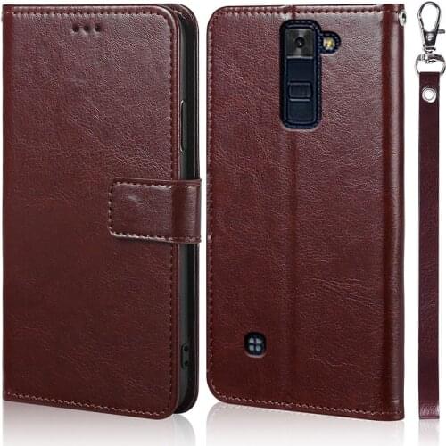 Luxury Leather Flip Book Case for LG K8 Lte K350e K350ds K350tr K350N K350 Wallet Stand Case Phone Cover Bag coque