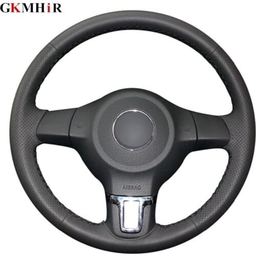Steering Wheel Cover Artificial Leather Car Steering Wheel Cover for Volkswagen Golf 6 Mk6 VW Polo MK5 2010 2011 2012 2013