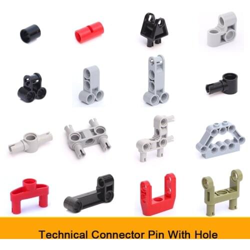 Technical Connector Pin With Hole Building Blocks MOC Part Toy For Kid 6538b/11455/15100/15461/18654/32069/32291/32333 10pcs/Lot