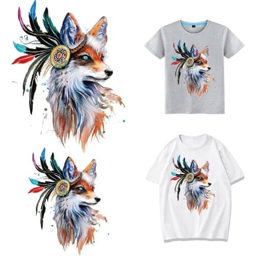 Wolf Patch Fusible Iron-on Transfers for Clothing Thermoadhesive Patches Diy Clorhing Stickers on Clothes Animals Applique Dress