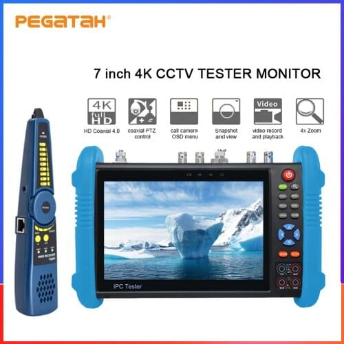 9800plus 7-inch cctv tester camera IP and analog tester mini HDMI to SDI UTP Testwr Trazador RJ45 multimeter monitor optional