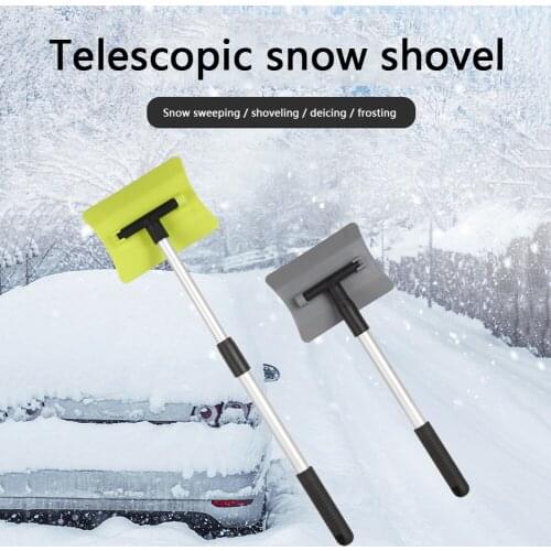 Universal 180 Degree Rotating Telescopic Car Snow Remover Car Windshield Winter Icebreaker Brush Shovel Portable Cleaning Tool