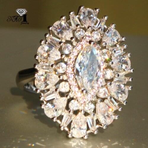 YaYI Jewelry Fashion Princess Cut Prong Setting White Cubic Zirconia Silver Color Engagement Wedding Party Leaves Gift Rings